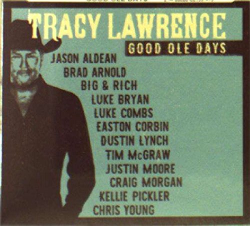 "Tracy Lawrence album cover with a man in a cowboy hat on a blue background."