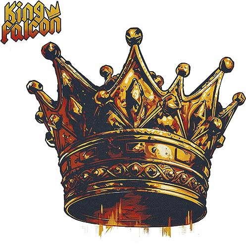 Gold crown illustration with textured details, against a white background.