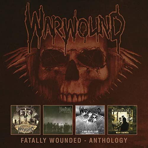 CD cover: skull with dripping text, and four smaller album images.