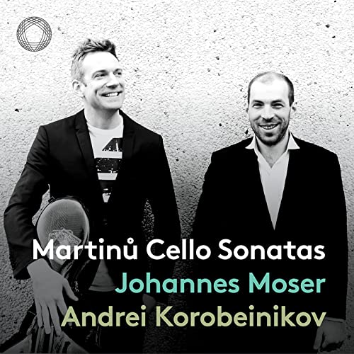 CD cover featuring Johannes Moser and Andrei Korobeinikov, black and white.