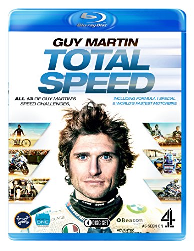 "Blu-ray case with 'Guy Martin: Total Speed' title and a man's face on the cover."