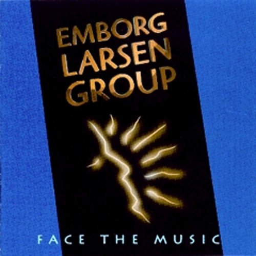 "CD cover with black rectangle, gold text, and blue background."