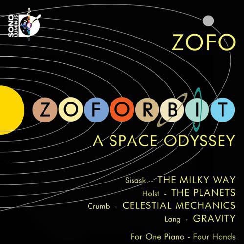 Zoforbit: A Space Odyssey" Blu-ray cover with orbital graphic and composer names.