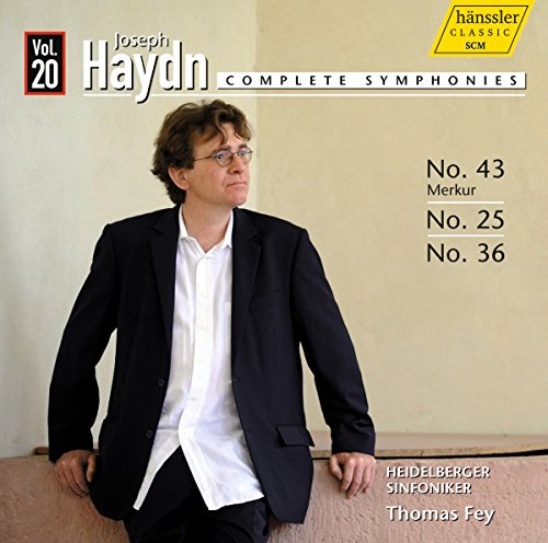 CD cover featuring conductor Thomas Fey and text “Haydn: Complete Symphonies Vol. 20”.