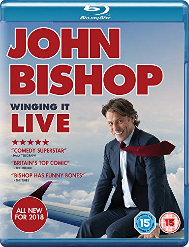 John Bishop: Winging It Live Blu-ray cover with comedian’s portrait.