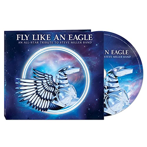 CD case for "Fly Like An Eagle" tribute album, featuring a robotic eagle.