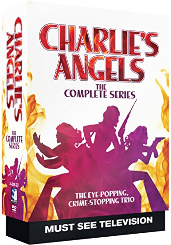 Charlie's Angels: The Complete Series" DVD case with silhouettes and flames.