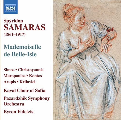CD cover for Samaras’ “Mademoiselle de Belle-Isle” featuring a sketched woman.