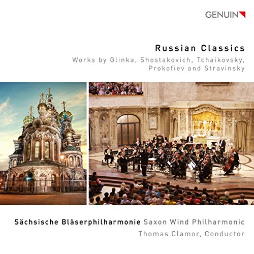CD cover with a church and an orchestra performing on a stage.