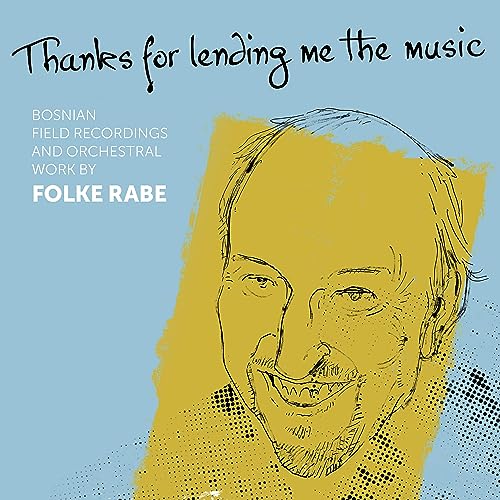 CD cover: portrait sketch with yellow and blue abstract background.