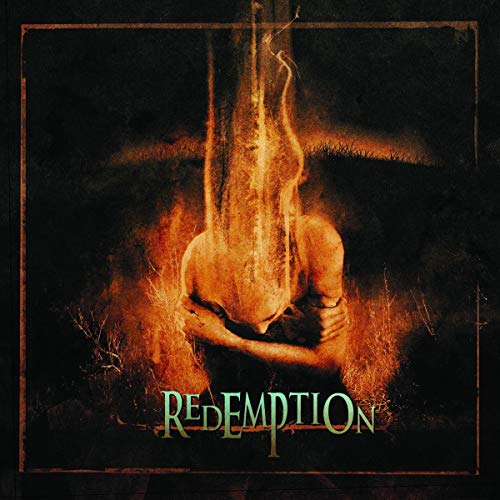 CD cover art: figure embracing knees amidst fiery, textured orange and brown tones.