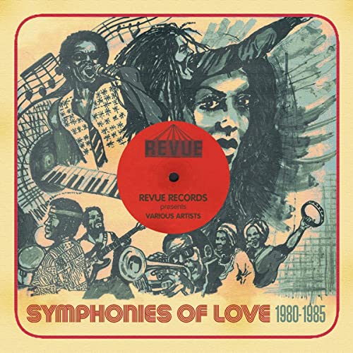 CD cover for "Symphonies of Love," featuring illustrated musicians and a record label.
