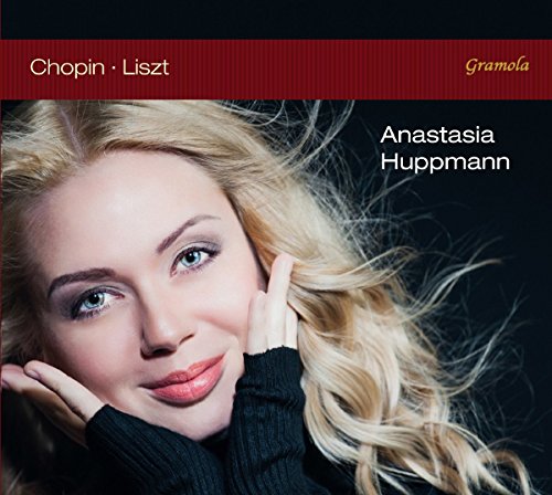 CD cover featuring pianist Anastasia Huppmann with Chopin-Liszt text.