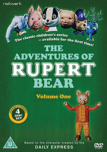 DVD cover featuring Rupert Bear and friends on a green background.