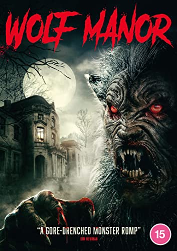 Wolf Manor" DVD cover featuring a werewolf and haunted house.
