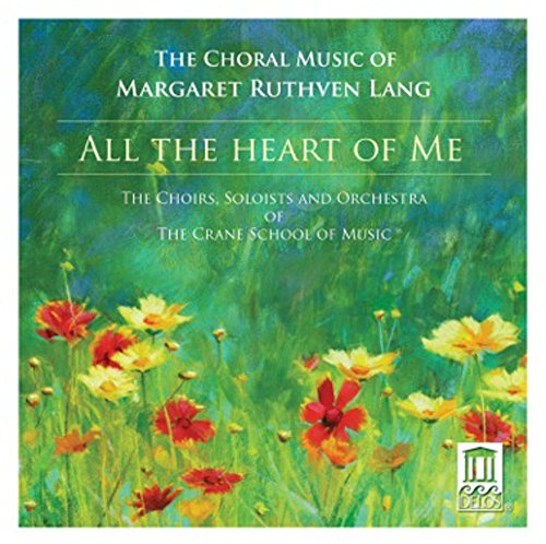 "CD cover featuring a floral painting with text describing the choral music album."