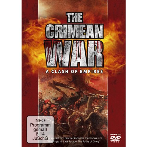 DVD cover for The Crimean War featuring soldiers in battle against a fire background.