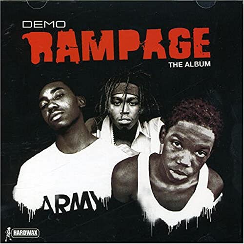 Album cover featuring three young men with the title "RAMPAGE" in red.