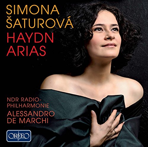 CD cover featuring soprano Simona Šaturová, Haydn arias, and orchestra details.