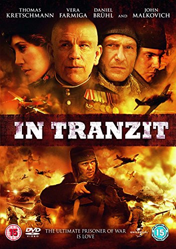 In Tranzit" DVD cover featuring actors and wartime aircraft imagery.