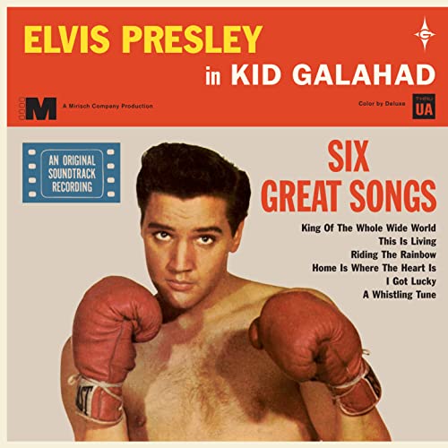 Elvis Presley album cover for “Kid Galahad”, featuring him as a boxer.