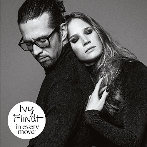 Black and white CD cover featuring a man and woman embracing, with text overlay.