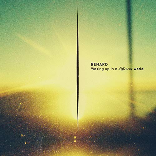 "CD cover art with 'Renard - Waking up in a different world' text, yellow-green background."