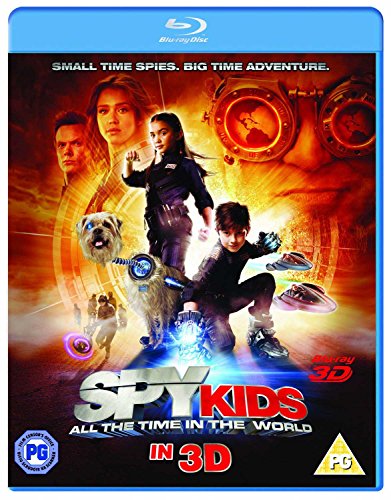 Spy Kids 4 Blu-ray cover featuring children, a dog, and futuristic elements.