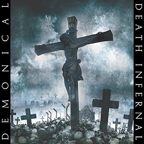 Album cover depicting a crucifixion scene against a stormy, skull-filled landscape.