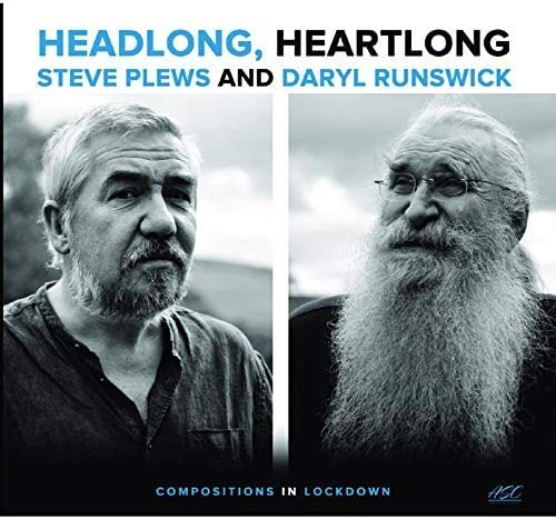 "Album cover with two black and white portraits of men and title text."