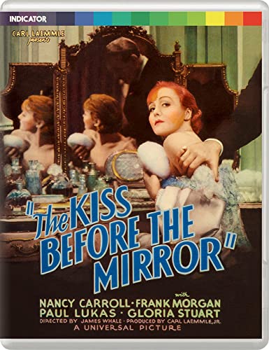 Blu-ray cover for “The Kiss Before The Mirror” featuring a woman and mirror.