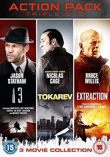 DVD cover featuring Jason Statham, Nicolas Cage, and Bruce Willis action movies.