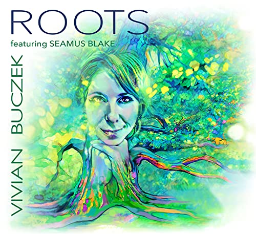 CD cover for Vivian Buczek’s “Roots” featuring a woman and tree imagery.
