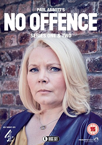 DVD cover featuring a blonde woman in front of a brick wall, with "No Offence" title.