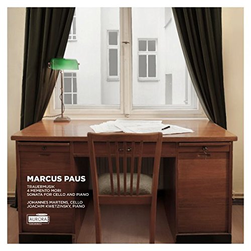 CD cover featuring a wooden desk with a green lamp and open curtains.