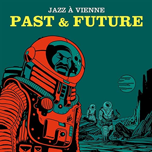 CD cover: astronaut portrait with retro-futuristic space scene illustration.