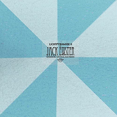 Vinyl record cover: blue and white geometric design, text “Jack Ellister”.