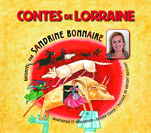 CD cover: red background, illustrated animals, and a portrait of Sandrine Bonnaire.