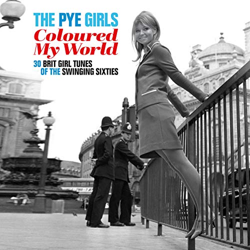 "CD cover featuring a black-and-white photo of a woman and two policemen."