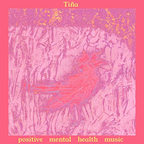 The alt text for the image is: "Pink album cover with abstract bird design and yellow text."