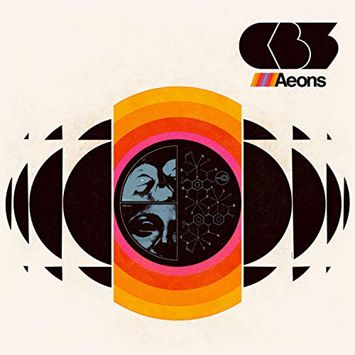The image is a music album cover. #### Alt Text: "Album cover with abstract design, featuring a central circle divided into four sections."