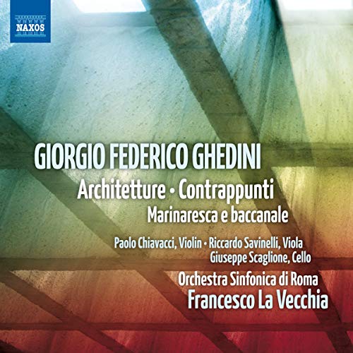 CD cover for "Architetture • Contrappunti" by Ghedini, featuring musicians’ names.
