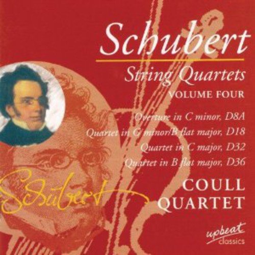 Red CD cover with white text and portrait of Franz Schubert.