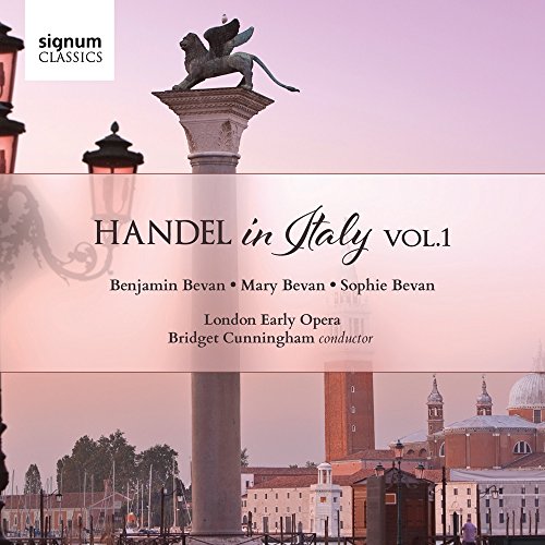 CD cover for “Handel in Italy, Vol. 1” featuring Venice imagery.