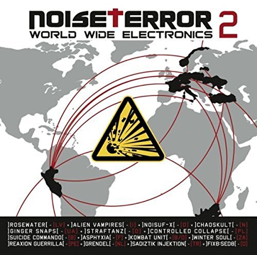 CD cover for “Noise Terror 2” featuring a world map and yellow triangle.