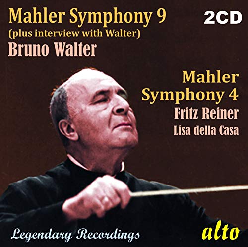 CD cover featuring conductor Bruno Walter and text for Mahler symphonies 9 & 4.