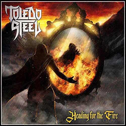 CD cover for Toledo Steel’s “Heading For The Fire” with fiery imagery.