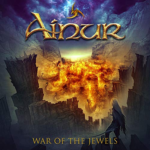 CD cover for Ainur’s “War Of The Jewels” with fantasy landscape.