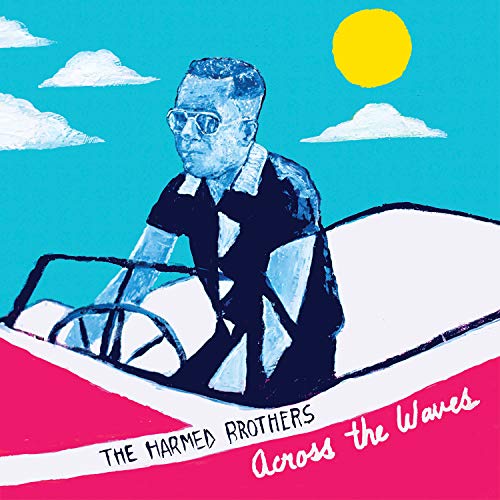 CD cover: man at a boat wheel under a yellow sun.