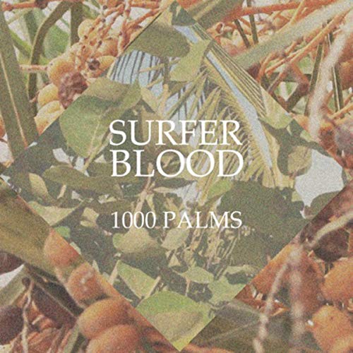 The vinyl record album cover for "Surfer Blood - 1000 Palms" features a camouflage pattern.